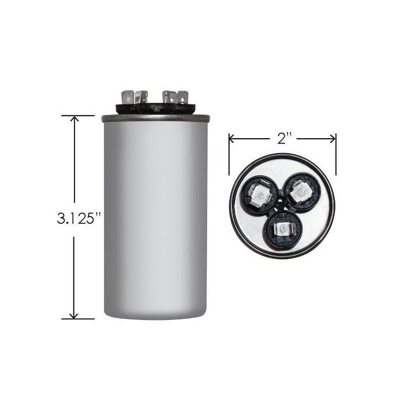 60 + 7.5 x 370/440 VAC Round Dual Run Capacitor