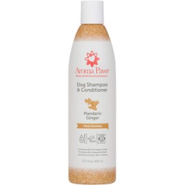 Aroma Paws Dog Shampoo and Conditioner - Aromatic Tearless Shampoo for Cleansing, Grooming, and Conditioning - Moisturizing Anti Itch Shampoo for Dogs and Puppies - Mandarin Ginger 13.5 oz.