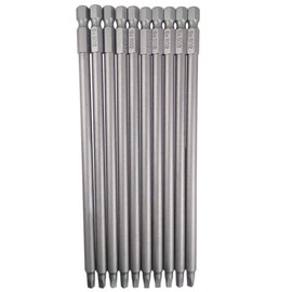 Wolfride 10 Pc Square Head Bit Set #2 Square Drive 1/4-Inch Shank Magnetic Bits, 5.9 Inch Length