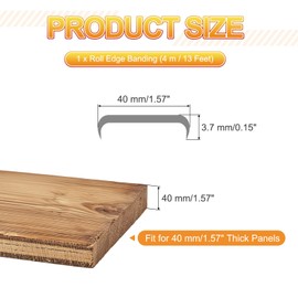 MECCANIXITY TPE U-Shape Edge Banding Self Adhesive Flexible Veneer Edging Trim 1-9/16 Inch x 13ft Furniture Edge Protector for Shelf Cabinet Table Repair Restoration (Gray)