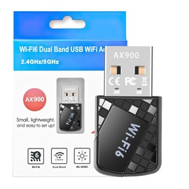 WiFi 6 USB WiFi Dongle for PC Laptop Desktop, Mini USB WiFi Adapter Wireless Dual Band 5GHz 600Mbps & 2.4G 286Mbps Network, USB2.0 Internet Dongle for Windows 11/10/7 Built-in Driver