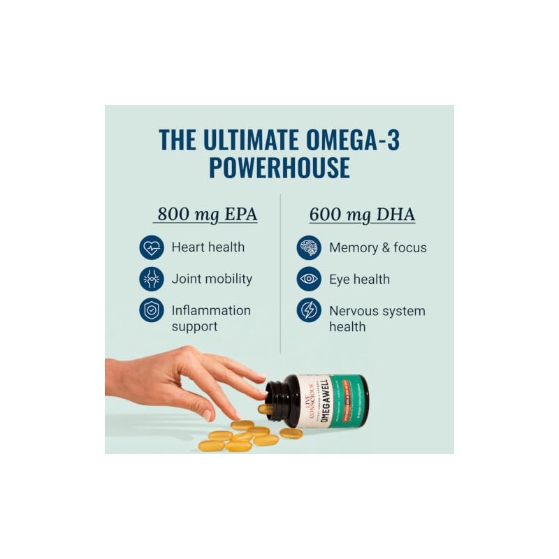 OmegaWell Fish Oil: Heart, Brain, and Joint Support | 800