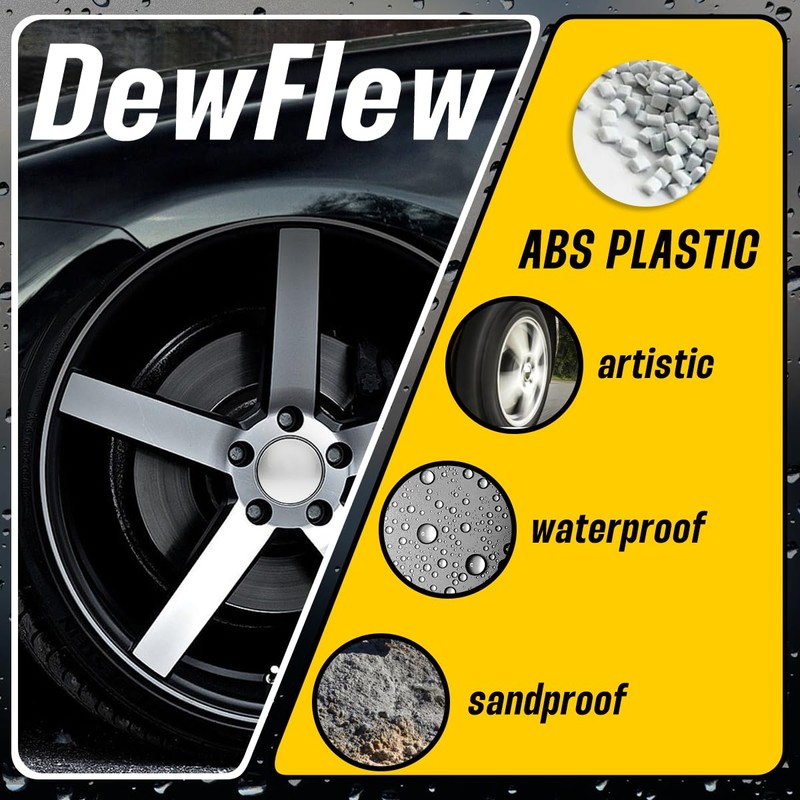 DewFlew 4Pcs Wheel Center Caps for 2005-2013 GMC Wheel Rim,