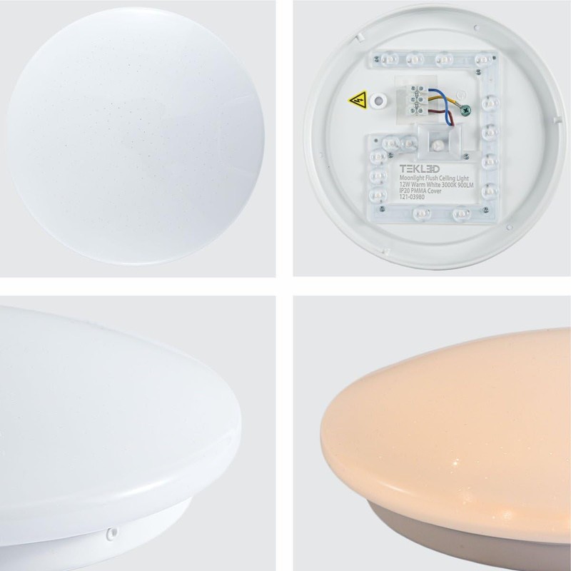 TEKLED® Moonlight Flush Ceiling Light | Non-Yellowing PMMA Cover |