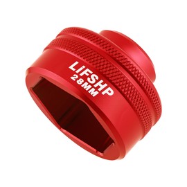 LIFSHP 28MM Oil Filter Socket, 3/8" Drive Compatible Dodge Ram 6.7L Cummins Other Vehicles Oil/Fuel Filter Removal Tool-Red