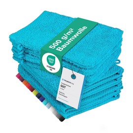 Pack of 10 Wash Mitts, 15 x 21 cm, 100% Cotton