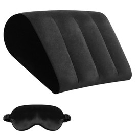 TheClover Travel Wedge Pillow for Sleeping– Portable Bed Pillow for Sleeping, Camping & Airplane, Lightweight Body Wedge for Back Support, Leg Elevation & Acid Reflux Relief(Black)