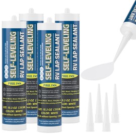 PAULINN RV Roof Sealant Self Leveling, Lap Sealant for RV Roofs, Camper Repair, Caulking, Rubber Roof EPDM, Flexible, UV & Waterproof, no Smell and Safe for RV Indoor use, White, 1 Pack