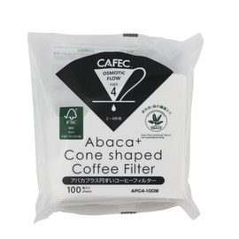 Cafec Abaca+ Cone Shape Filter Paper 4cup 100pcs