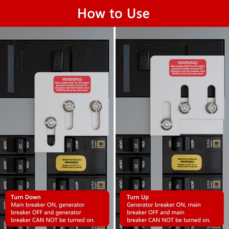 Generator Interlock Kit Compatible with Square D QO & Homeline
