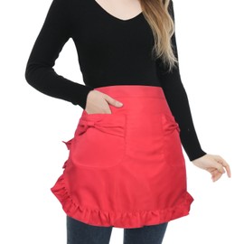 Love Potato Waist Apron with Pockets, Fashionable Kitchen, Cooking, Restaurant, Bistro, Half Aprons for Girls, Women, Red, One Size, red
