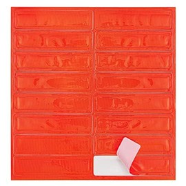 Gorvex Hard Hat Reflective Stickers, Strong Adhesive & Durable, Reflective Hard Hat Stickers, Glow in The Dark, 16 Count, Hard Hat Accessories for Men and Women, 4 sheets, Hi-vis Orange
