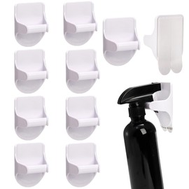 TOPZEA 10 Pack Spray Bottle Holder Wall Mount, Adhesive Hooks Easy Install Wall Hanging Cleaning Bottle Organizer Storage Racks for Cabinet, Kitchen, Bathroom