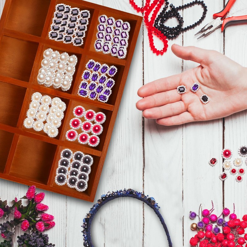 Wooden Drawer Organizer, 2 Pack 12 Grid Jewelry Organizer Tray