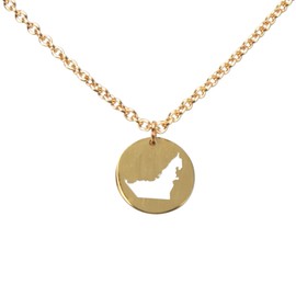 DAHEIM Emirates UAE Necklace - Filigree Chain United Arab Emirates for Women and Women, Home Jewellery Dubai and Abu Dhabi Stainless Steel (Silver or Gold Plated) DHK312, Stainless Steel, Abu