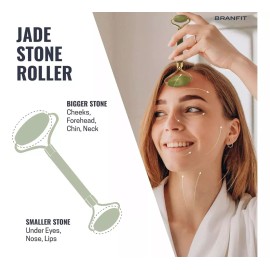 NJ Rodillo De Cuarzo Rosa Guasha Belleza Facial Masaje