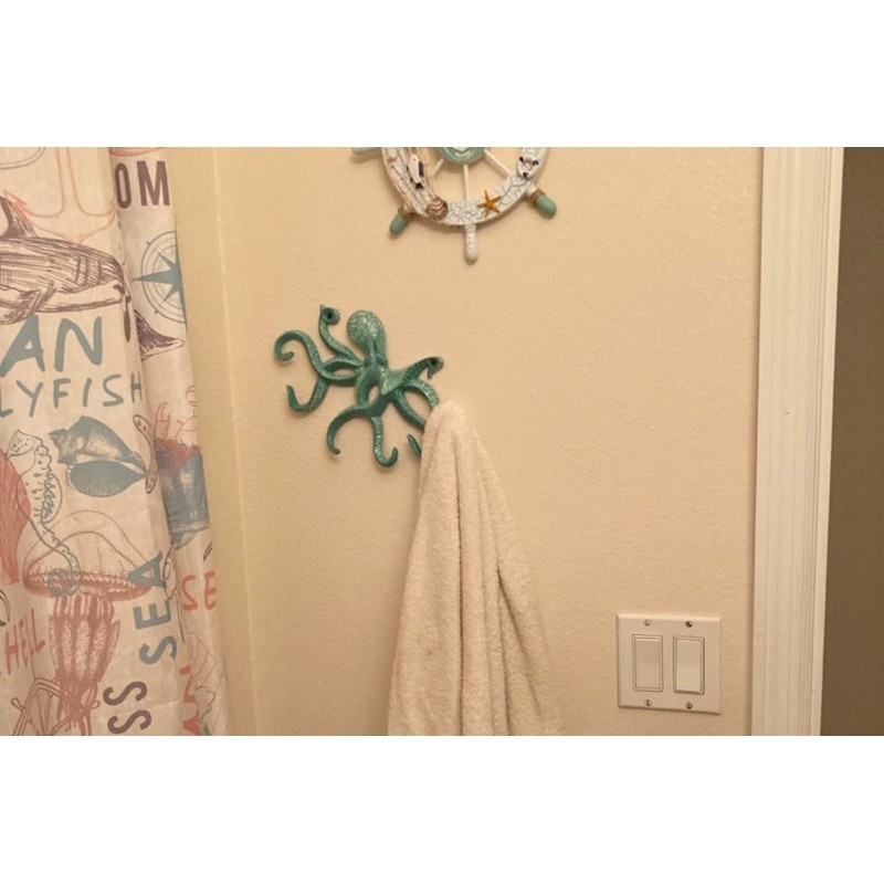 Octopus Keys Hook, Decorative Wall Mounted Nautical Wall Rack, Antique