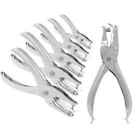 Hole Puncher, 6 Pack, 8 Sheet Capacity, Silver Color, Paper Punch for Paper, 1 Hole Punch,