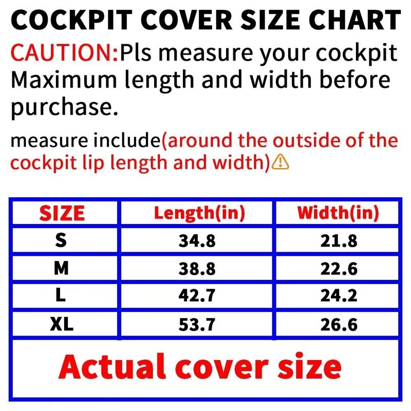 Chuanke Kayak Cockpit Cover UV60+ 420D Oxford Adjustable Canoe Dust-Proof