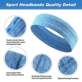 CHENGZI Men Women Sweat Wicking Sports Headband (Blue)