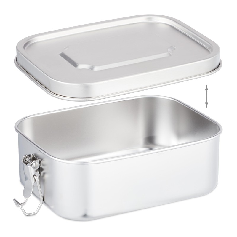 Relaxdays Stainless Steel Lunch Box Leak-Proof Airtight Lunch Box for