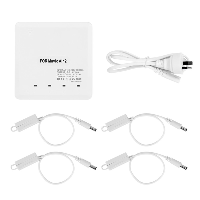 RC Drone Battery Charger with USB Port for 4 Batteries