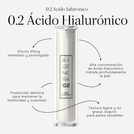 Rigenera R.02 Sérum Facial con Ácido Hialurónico – Efecto Lifting, Hidratación Profunda y Protección de la Piel – Rellena surcos y mejora tono y firmeza (15ml) – Hecho en Italia