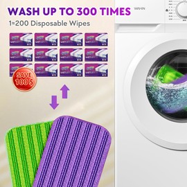 Reusable Mop Pads Compatible with Swiffer Wet Jet Mop- 6 Pack Wet Pads Refill Washable Microfiber Mop Pads Wet Dry Mopping Cloths Replacements for Swiffer Wetjet 12" Mop All Purpose Floor Cleaning