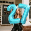 40 Inch Number Blue 7 Balloon,Large Dark Blue Foil Number
