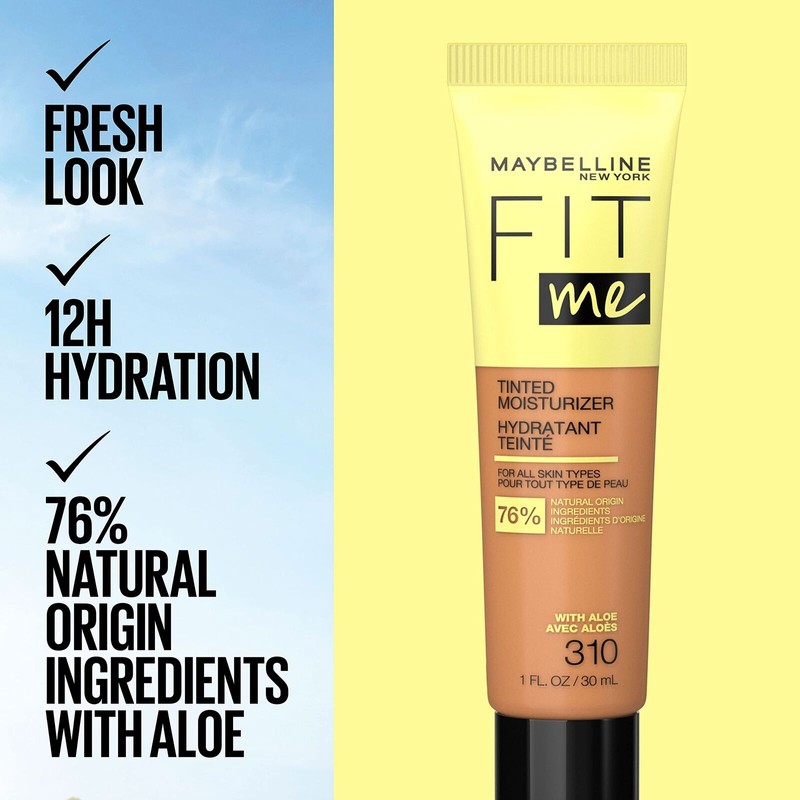 Maybelline Fit Me Tinted Moisturizer, Natural Coverage, Face Makeup, 103,