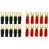 DNF 10 Pair Copper 24K Gold Plated 8 Gauge Spade Terminals 10 Red Boots + 10 Black Boots #8