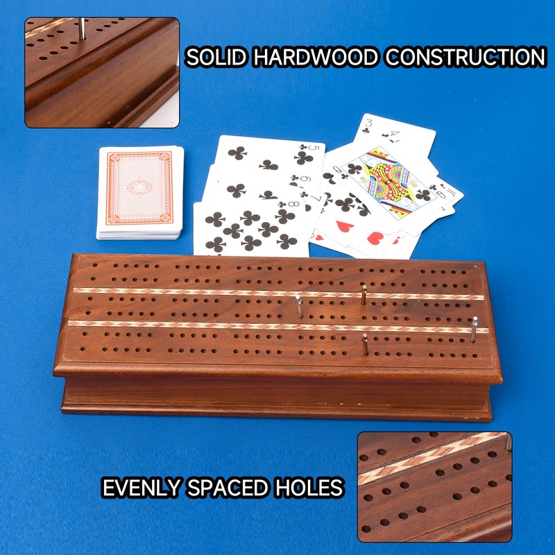 GSE Games & Sports Expert 2-Track Wooden Cribbage Board Game
