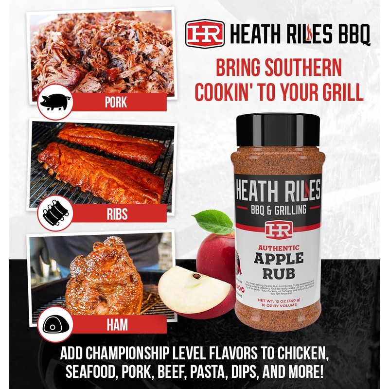 Heath Riles BBQ Rub - Apple Seasoning, Champion Pitmaster Recipe,