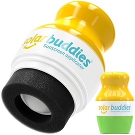 Solar Buddies Sun Cream Applicator - Single Green - Refillable Roll-on Sponge Applicator for Sun Cream, Sun Lotion & Lotion for Children, Adults & Families - Holds 100 ml