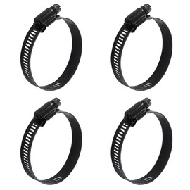 Litoexpe 2.5 Inch Stainless Steel Worm Gear Hose Clamp 4 Pcs, Adjustable 40-63mm Size Range, Fuel Line Clamp for Plumbing Automotive and Mechanical Application (Black)