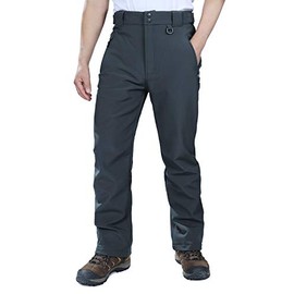 Outdoor Ventures Men's Lite Waterproof Windproof Fleece Lined Warm Hiking Ski Snow Pants Expandable-Waist