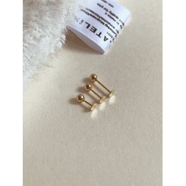 14k gold ball lablet piercing 4mm each (1 piece) / 14k 골드 볼 라블렛 피어싱 4mm  낱개(1개)