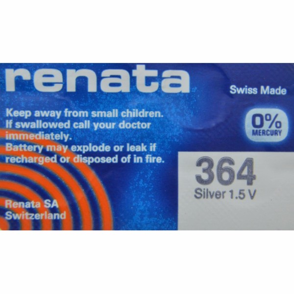 Renata- 1.55 Volt Watch Battery 364 Replaces Sr621sw