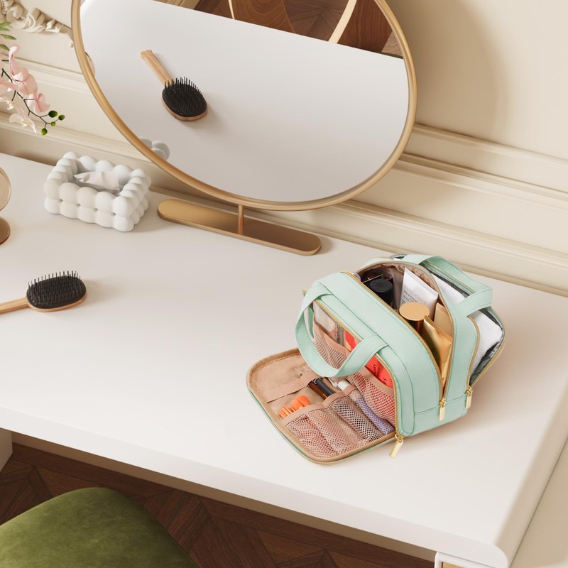 Lifewit Travel Toiletry Bag with Handle, Large Wide-Open Makeup Cosmetic