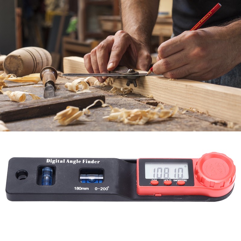 0‑200° Digital Display Angle Finder High Accuracy Electronic Spirit Level