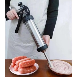 Jerky Gun for Ground Meat,Jerky Making Kit, Stainless Steel Jerky Marker Sausage Stuffer, 2 LB Sausage Gun