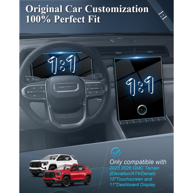 BIBIBO 2Pcs for 2025 GMC Terrain Screen Protector 2025 2026