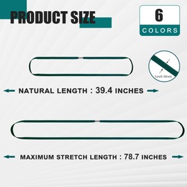 Riakrum 6 Pieces Trash Can Rubber Bands, Suitable for 60-98 Gallon Trash Cans,Perimeter from 102 Inches to 150 Inches Large Multi-functional Rubber Bands Suitable Kitchen Camping,6 Colors(Flat)