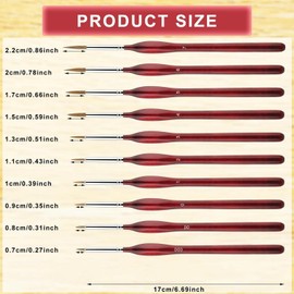 Detail Paint Brushes Set, 10pcs Watercolor Brush，Miniature Brushes for Fine Detailing,& Art Painting - Acrylic, Watercolor, Oil,Miniatures, Models, Airplane Kits, Nail (Dark red)