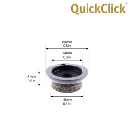Wagner QuickClick® Felt Glides Furniture Glides Chair Glides Replacement – Set of 8 Replacement Gliders Interchangeable – Wool Felt Ultra Slim – Diameter 20 mm – for Base Diameter 20 mm – Made in DE-