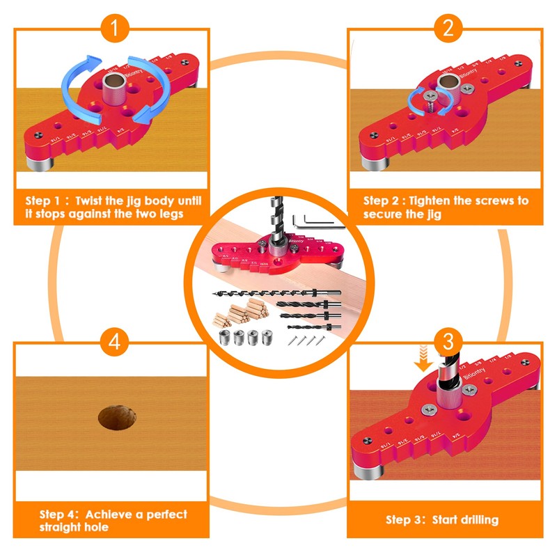 Dowel Jig Kit for Floating Shelf Bracket(& 1/2" x 11.8"