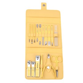 Yellow Manicure Set, Professional Pedicure Set, Nail Clippers Set, 16 Pieces Nail Care Tool, Stainless Steel Pedicure Set