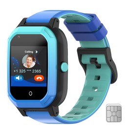 FEKIDO Wonlex GPS Smart Watch for Kids, 4G Smartwatch with SIM Card, 1.4" Phone Watch with Video Calls, Voice Chat, SOS, Camera, Pedometer, Alarm, Games for Boys Girls Aged 3-12 Years Old(KT20blue)