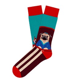 WARMVIN Men's Fun Dress Socks Novelty Socks with Dog Dessert Pattern Funny Gift for Women Men Teens French Bulldog Dog Lovers