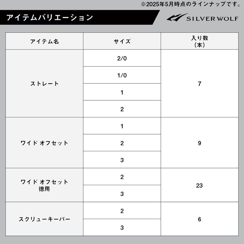 DAIWA Freerig Hook Silver Wolf Hook SS Wide Offset Value